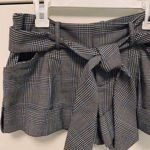 Plaid Tie Front Shorts